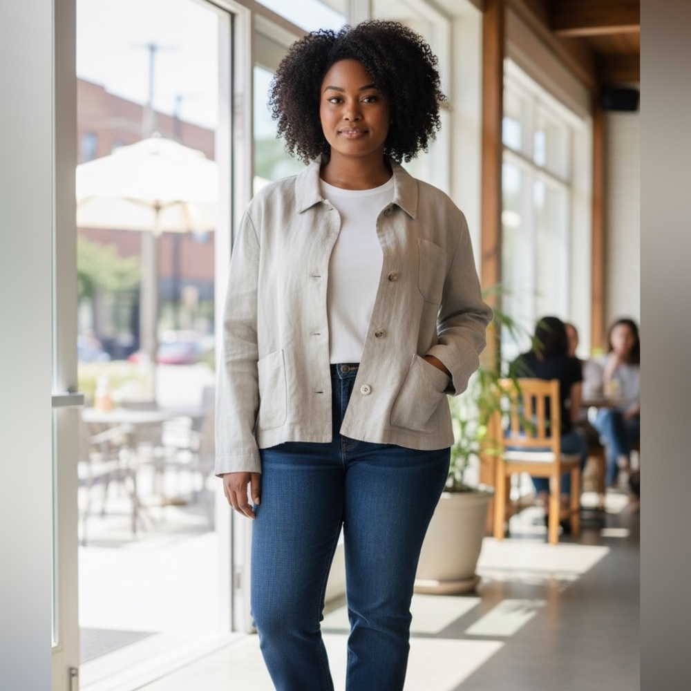 #137 CLIFFORD & WILLIS Linen Cropped Jacket